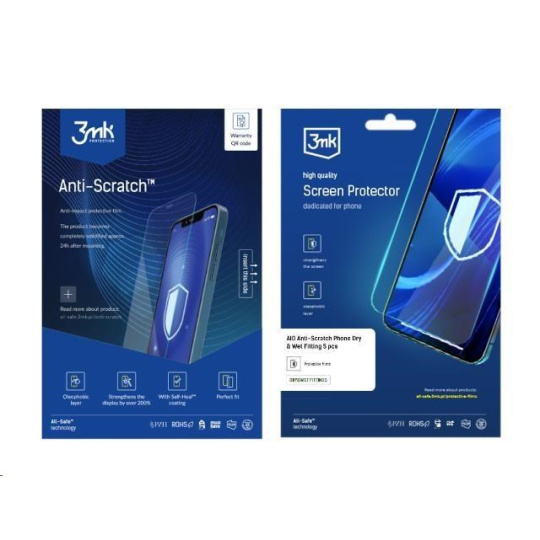 3mk All-Safe - AIO Extra Protection Phone Dry & Wet fitting, lesklá - 1 ks (krycí fólie potisku)