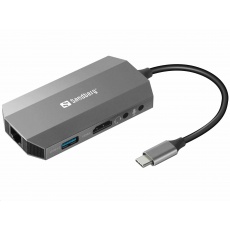 Sandberg mini HUB USB-C, 6v1, HDMI + SD + USB + 3,5 mm jack + RJ45 + USB-C