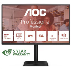 AOC MT 27" 27E4U - 1920x1080,IPS,120Hz,1xVGA,1xHDMI,1xDP,USBhub,Repro,Pivot