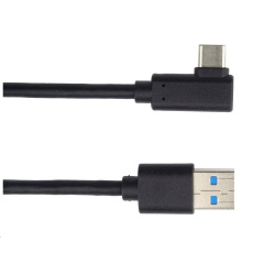 PREMIUMCORD Kábel USB typ C/M so zahnutým konektorom 90° - USB 3.0 A/M, 3m PREMIUMCORD Kábel USB typ C/M so zahnutým konektorom 90° - USB 3.0 A/M, 3m
