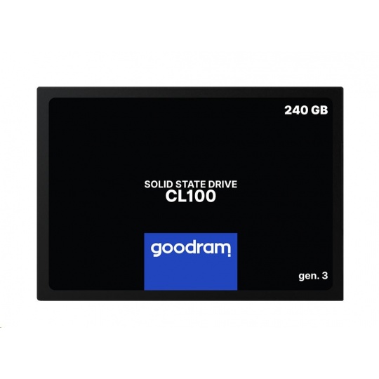 GOODRAM SSD CL100 Gen.3 240 GB SATA III 7 mm, 2,5" (R: 520 MB/s; W 400 MB/s)