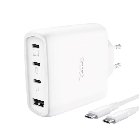 TRUST GaN Nabíječka MAXO 65W, 3xUSB-C,1xUSB-A, bílá TRUST GaN Nabíječka MAXO 65W, 3xUSB-C,1xUSB-A, bílá