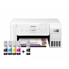 Atramentová tlačiareň EPSON EcoTank L3266, 3v1, A4, 1440x5760dpi, 33 str./min, USB, Wi-Fi, biela, 3 roky záruka po registrácii.