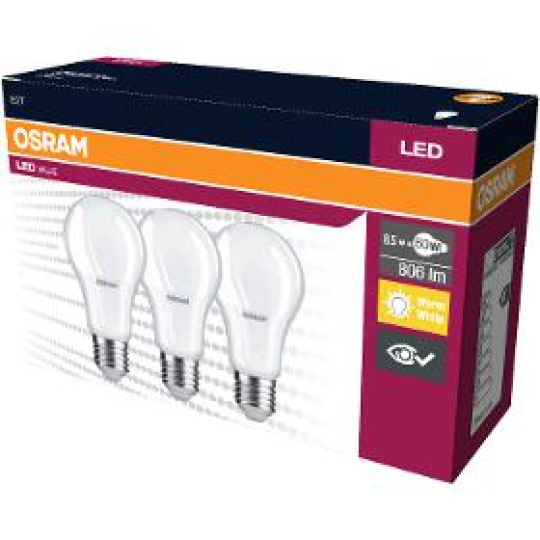 Žiarovka LED Cla. A 60 8.5W/2700K E27 3pack OSRAM