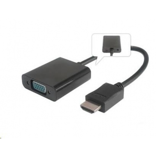 PREMIUMCORD Prevodník HDMI na VGA so zvukom (3,5 mm jack)