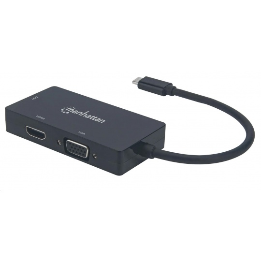 MANHATTAN Adaptér - Prevodník A/V USB-C 3v1 (HDMI, VGA, DVI)