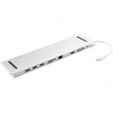 Sandberg dokovací stanice USB-C 10v1, stříbrná