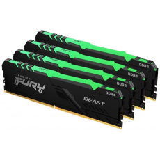 KINGSTON DIMM DDR4 128GB (Kit of 4) 3200MT/s CL16 FURY Beast RGB