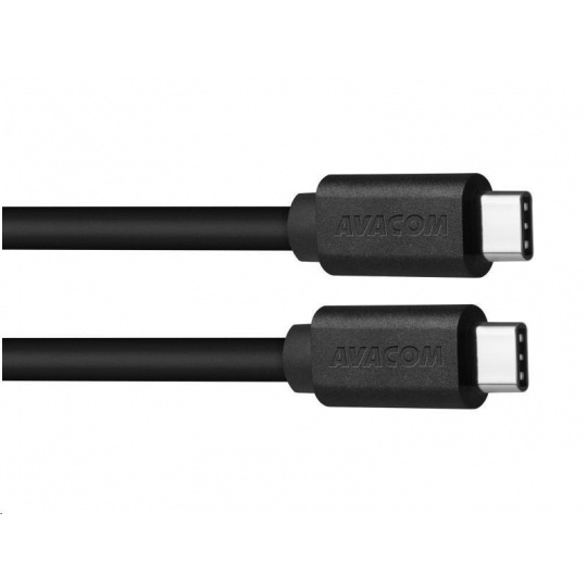 Dátový a nabíjací kábel USB Type-C na USB Type-C, 100 cm, čierny