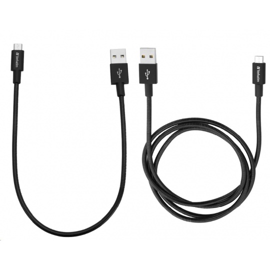 VERBATIM Micro B USB kábel Sync & Charge 100 cm (čierny) + Verbatim Micro B USB kábel Sync & Charge 30 cm (čierny)