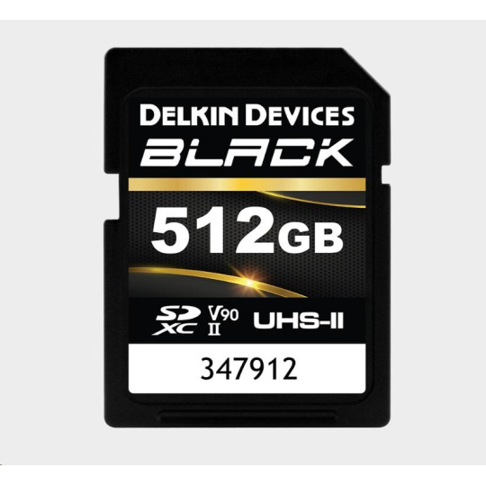 Delkin SDXC BLACK Rugged UHS-II R300/W250 (V90) 512GB (new)