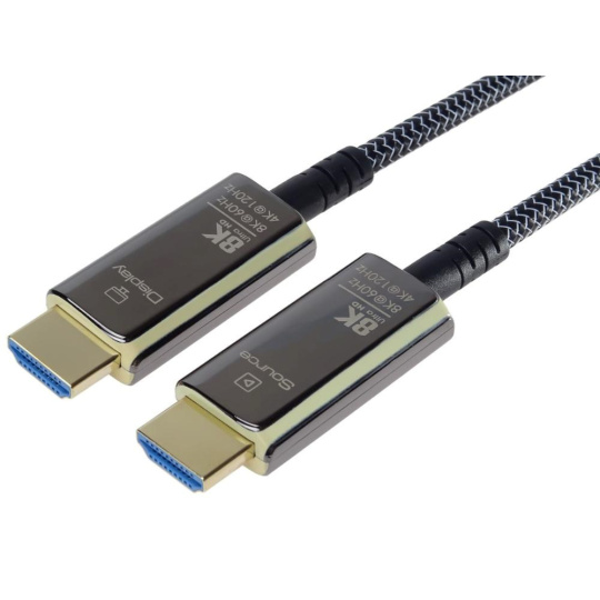 PREMIUMCORD Ultra High Speed HDMI 2.1 optický fiber kabel 8K@60Hz, zlacené 7m