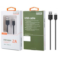 Aligator datový a nabíjecí kabel USB-C s prodlouženým konektorem 9 mm, 2A, délka 1 m, černá Aligator datový a nabíjecí kabel USB-C s prodlouženým konektorem 9 mm, 2A, délka 1 m, černá