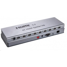 PremiumCord HDMI 2.0 rozdeľovač 1-8 portov, 4K x 2K/60Hz, FULL HD, 3D