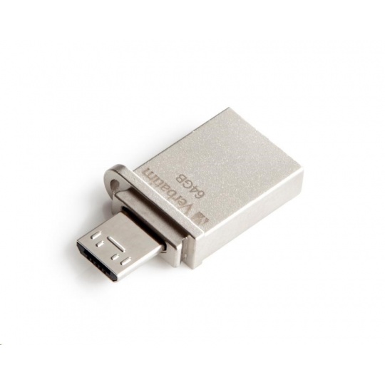 VERBATIM Flash disk 64 GB Store 'n' Go OTG, Micro USB, USB 3.0, strieborná