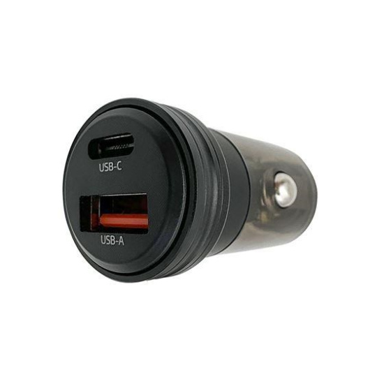 Solight nabíjecí adaptér do auta 30W USB-C + A, černá