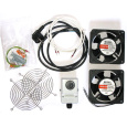 19" ventilace pro nástěnné rozvaděče XtendLan, termostat, 2 ventilátory 120mm, napájecí kabel, spojovací materiál