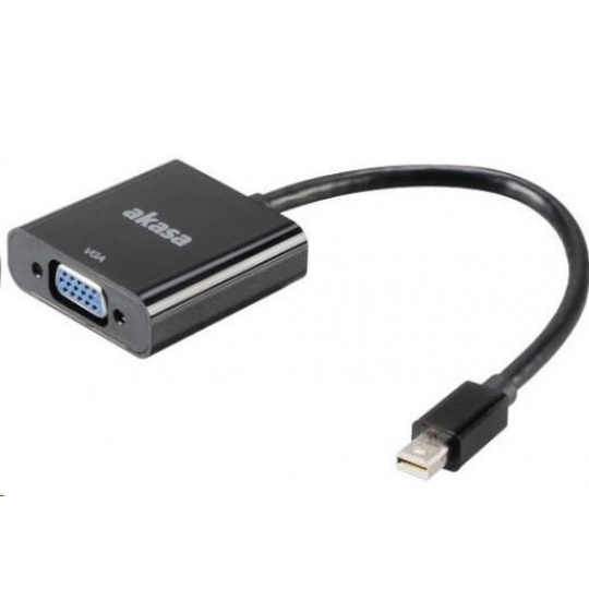 Adaptér AKASA Mini DisplayPort na VGA (D-SUB), 20 cm