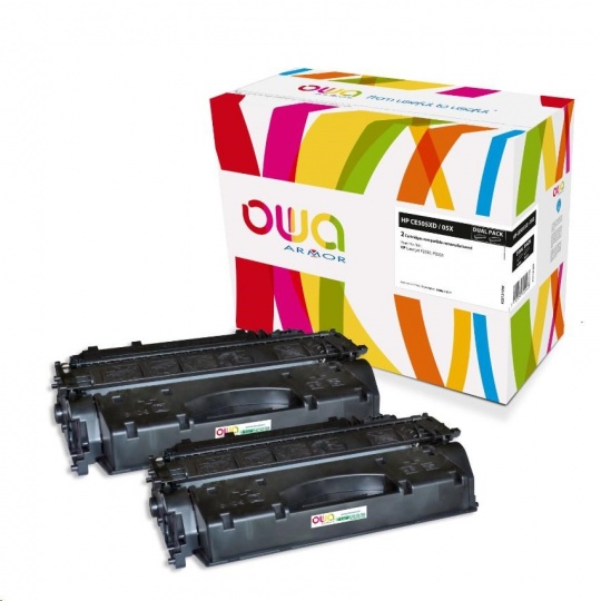 OWA Armor toner pre HP LJ P2050, P2055, 2x6500 strán, CC505XD, čierna/čierna