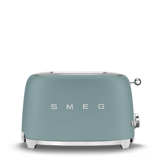 Smeg TSF01EGMEU toustovač / topinkovač, 2 toasty, 6 úrovní opékání, zásuvka na drobky, styl. 50. let, smaragdově zelená