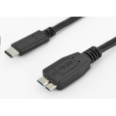 Kábel USB PREMIUMCORD 3.1 konektor C/male - USB 3.0 Konektor Micro-B/male, 1 m