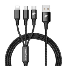 RhinoTech 3v1 USB-A kabel Micro + Lightning + Type-C 1.2m černá RhinoTech 3v1 USB-A kabel Micro + Lightning + Type-C 1.2m černá