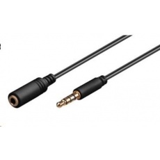 PREMIUMCORD kábel Jack 3,5 mm 4 pin M/F 2 m pre Apple iPhone, iPad, iPod