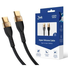 3mk datový kabel - Hyper Silicone Cable C to C 2m 100W, černá