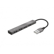 TRUST HALYX Hub, hliníkový 4-portový mini USB hub, 10 cm