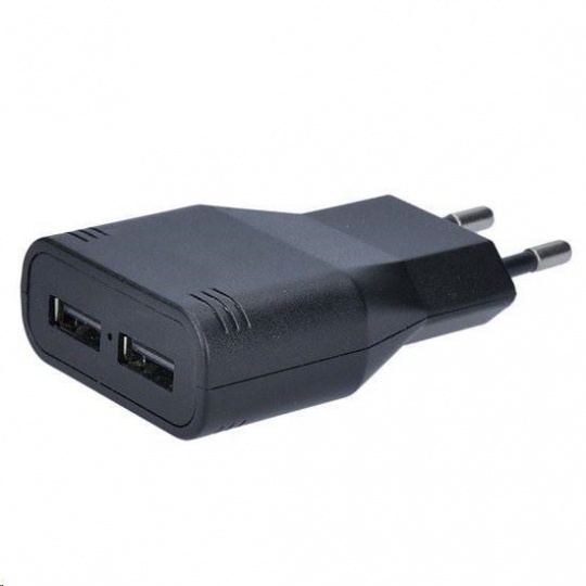 Nabíjací adaptér Solight USB, 2x USB, 3100 mA max., AC 230V, čierna