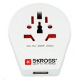 SKROSS cestovní adaptér Europe USB pro cizince v ČR, USB-A, 12W, typ E/F