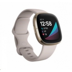 Fitbit Sense - Lunar White/Soft Gold Stainless Steel Fitbit Sense - Lunar White/Soft Gold Stainless Steel
