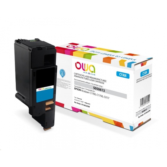 OWA Armor toner pre EPSON AL C1700, C1750, CX17, 1400 strán, C13S050613, modrá/kyanová