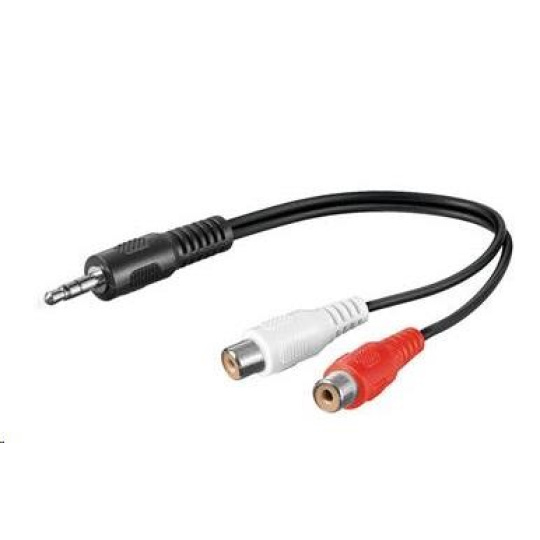 PREMIUMCORD Audio kábel 3,5 mm Jack - 2x Cinch 20 cm (M/F, stereo)