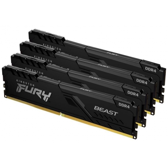 KINGSTON DIMM DDR4 64GB (Kit of 4) 2666MT/s CL16 FURY Beast Černá