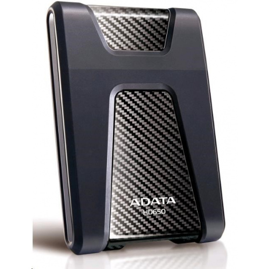 Externý pevný disk ADATA 1TB 2,5" USB 3.1 DashDrive Durable HD650, čierny (gumový, odolný voči nárazom)