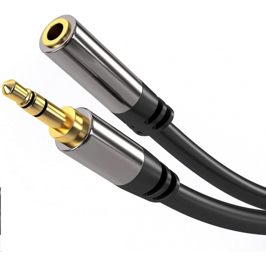 Predlžovací kábel PREMIUMCORD, Jack 3.5 mm - Jack 3.5 mm M/F 1,5 m