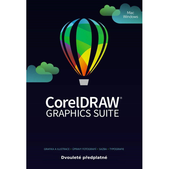 CorelDRAW Graphics Suite 2 roky obnova pronájmu licence (Single) EN/FR/DE/IT/SP/BP/NL/CZ/PL