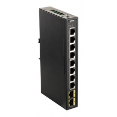 D-Link DIS-100G-10S Priemyselný gigabitový switch bez správy, 8x GbE, 2x SFP, DIN