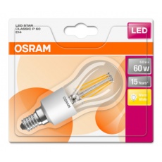 OSRAM LED STAR CL P Filament 6W 827 E14 806lm 2700K (CRI 80) 15000h A++ (Blistr 1ks) OSRAM LED STAR CL P Filament 6W 827 E14 806lm 2700K (CRI 80) 15000h A++ (Blistr 1ks)