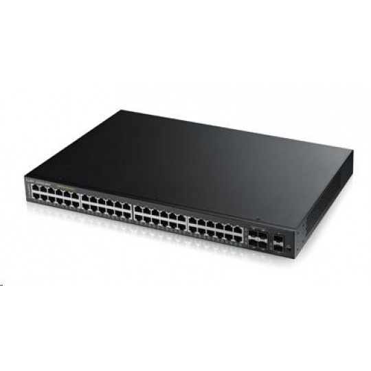 Zyxel GS1920-48HPV2 52-portový gigabitový webovo riadený PoE switch, 48x gigabitový RJ45, 4x gigabitový RJ45/SFP, 2x SFP, 375W pre PoE