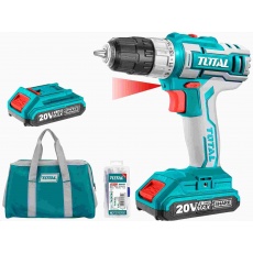 Total TDLI20025 vrtací šroubovák aku, 20V Li-ion (2x), 2000mAh, v tašce, sada 47 ks Total TDLI20025 vrtací šroubovák aku, 20V Li-ion (2x), 2000mAh, v tašce, sada 47 ks