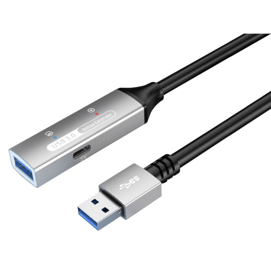 PREMIUMCORD USB 3.2. repeater a prodlužovací kabel Male-Female, 5Gbps Aluminium 5m