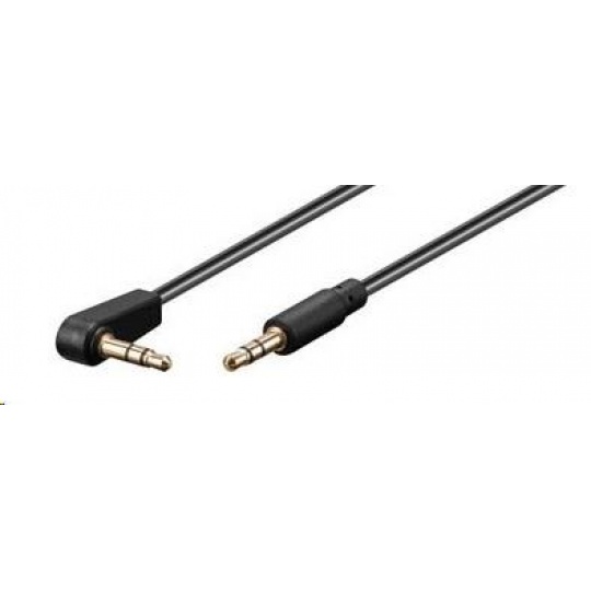 PREMIUMCORD kábel Jack 3,5 mm - 3,5 mm konektor 90° M/M 1 m