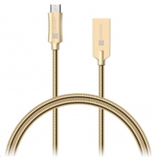 CONNECT IT Wirez Steel Knight Micro USB - USB, zlatá metalíza, 1 m