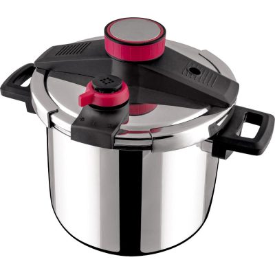 Lamart STEAM LT1228 tlakový hrniec, 7 l, nerezová/červená