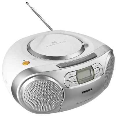 Philips AZ127/12 prenosné CD rádio, strieborné