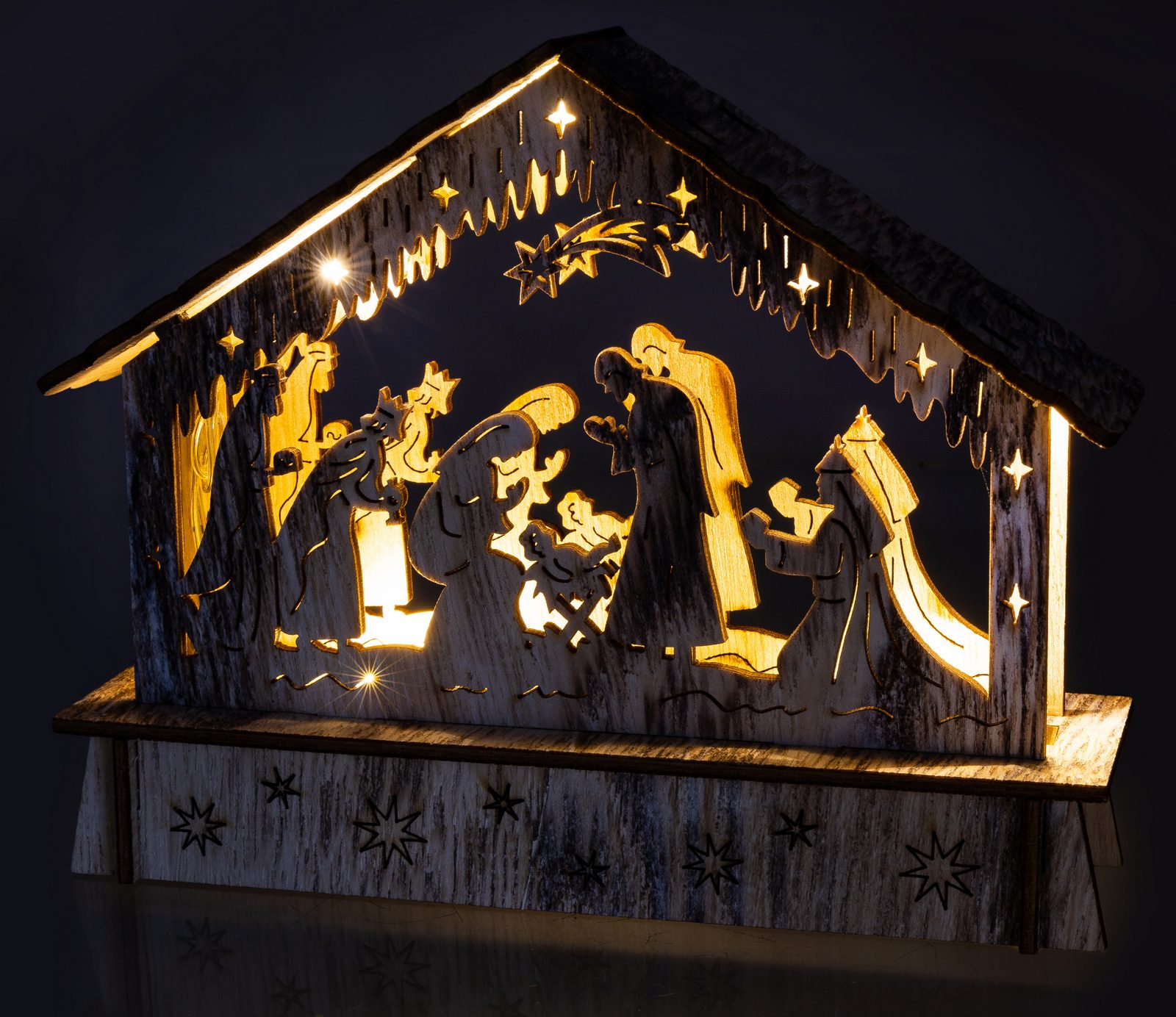 Retlux RXL 336 betlehem, 6 LED, drevený, teplá biela