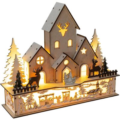 RETLUX RXL 408 dedinka drevo 9 LED vianočná dekorácia, teplá biela