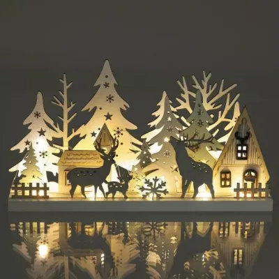 Retlux RXL 466 vianočná dekorácia (Zimný les), 33 cm, 15 LED, teplá biela